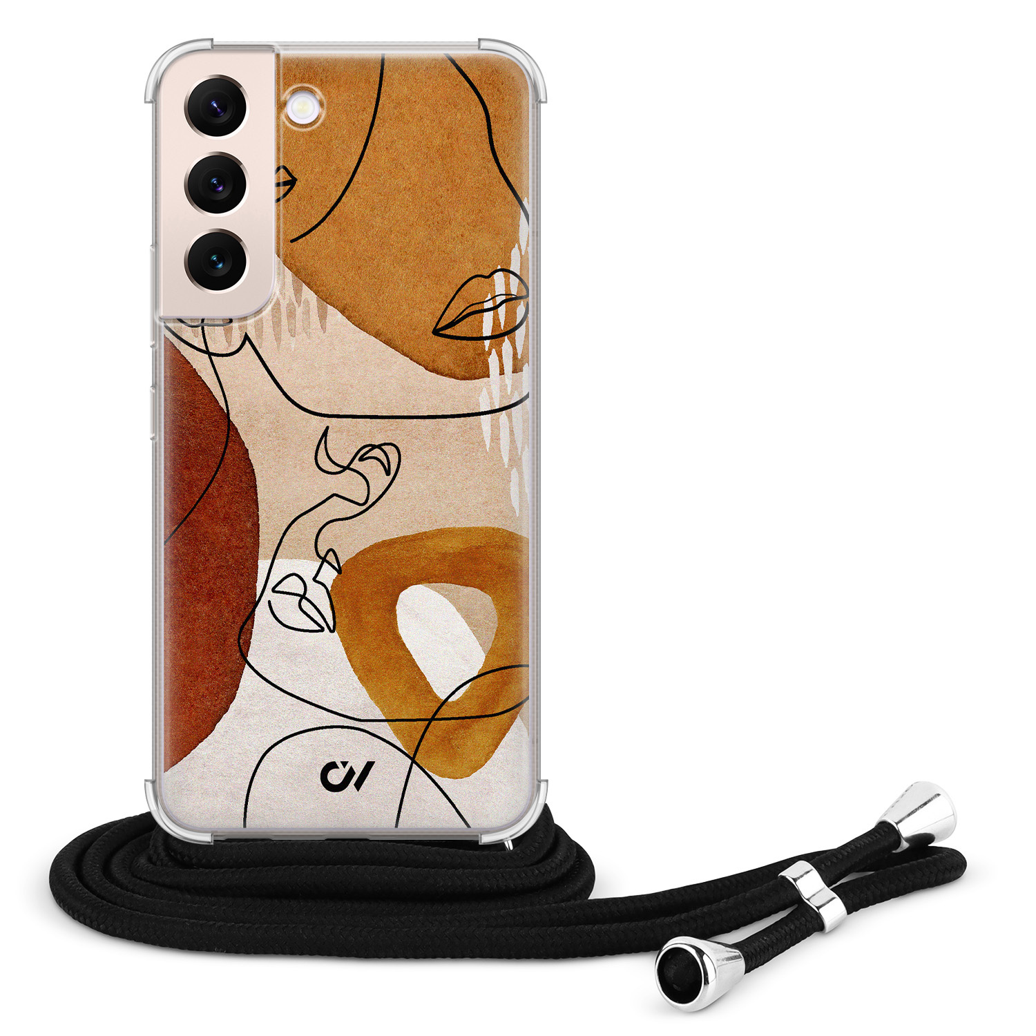 Casevibes Samsung Galaxy S22 hoesje met koord - Abstract Shape Faces