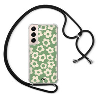 Casevibes Samsung Galaxy S22 hoesje met koord - Retro Cute Flowers