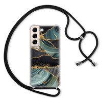 Casevibes Samsung Galaxy S22 hoesje met koord - Marble Jade Stone