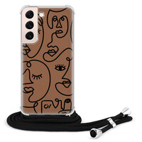 Casevibes Samsung Galaxy S22 hoesje met koord - Mokka Faces
