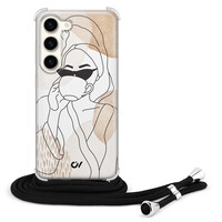 Casevibes Samsung Galaxy S23 hoesje met koord - Line Art Girl