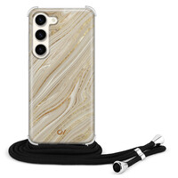 Casevibes Samsung Galaxy S23 hoesje met koord - Golden Marble