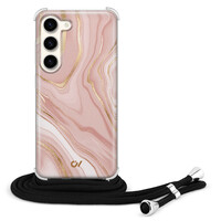 Casevibes Samsung Galaxy S23 hoesje met koord - Rose Marble