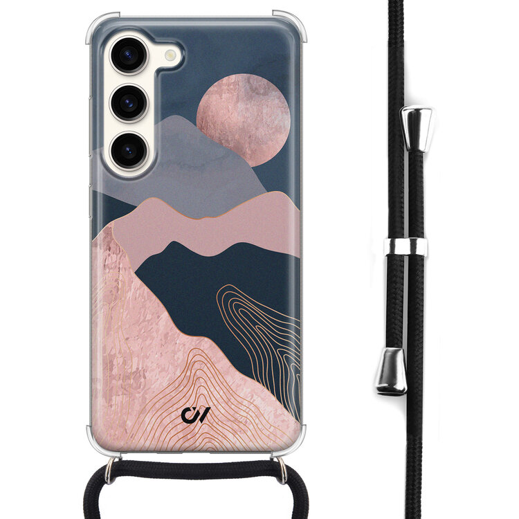 Casevibes Samsung Galaxy S23 hoesje met koord - Landscape Rosegold