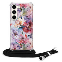 Casevibes Samsung Galaxy S23 hoesje met koord - Bloemen Acryl