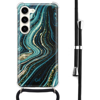 Casevibes Samsung Galaxy S23 hoesje met koord - Blue Marble Waves