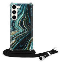 Casevibes Samsung Galaxy S23 hoesje met koord - Blue Marble Waves