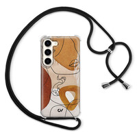 Casevibes Samsung Galaxy S23 hoesje met koord - Abstract Shape Faces