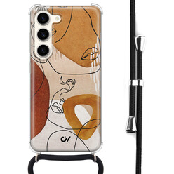 Casevibes Samsung Galaxy S23 hoesje met koord - Abstract Shape Faces