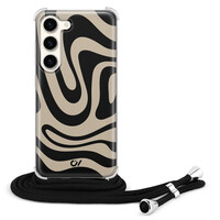 Casevibes Samsung Galaxy S23 hoesje met koord - Abstract Black Waves