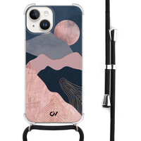 Casevibes iPhone 14 hoesje met koord - Landscape Rosegold