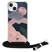 Casevibes iPhone 14 hoesje met koord - Landscape Rosegold