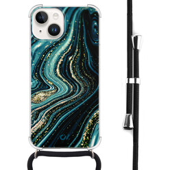 Casevibes iPhone 14 hoesje met koord - Blue Marble Waves