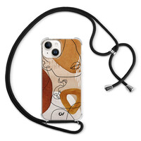 Casevibes iPhone 14 hoesje met koord - Abstract Shape Faces