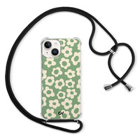 Casevibes iPhone 14 hoesje met koord - Retro Cute Flowers