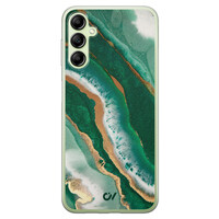 Casevibes Samsung Galaxy A14 5G hoesje siliconen - Marble Jade Waves
