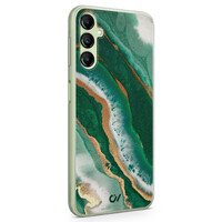 Casevibes Samsung Galaxy A14 5G hoesje siliconen - Marble Jade Waves