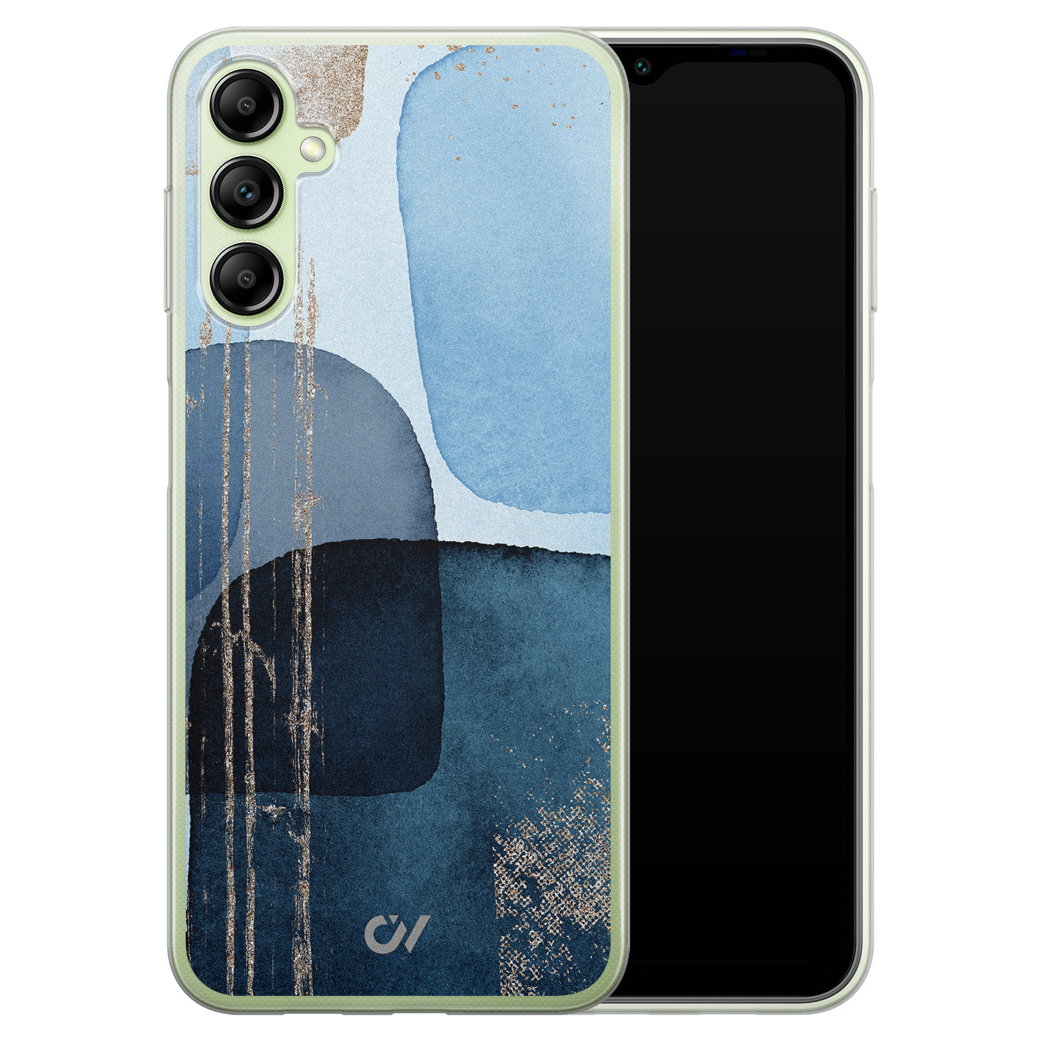 Casevibes Samsung Galaxy A14 5G hoesje siliconen - Blue Abstract Shapes