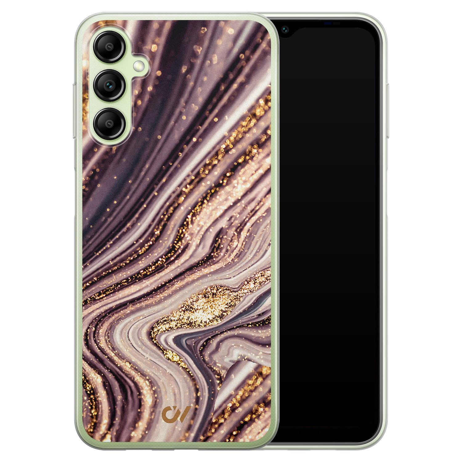 Casevibes Samsung Galaxy A14 5G hoesje siliconen - Golden Pink Marble