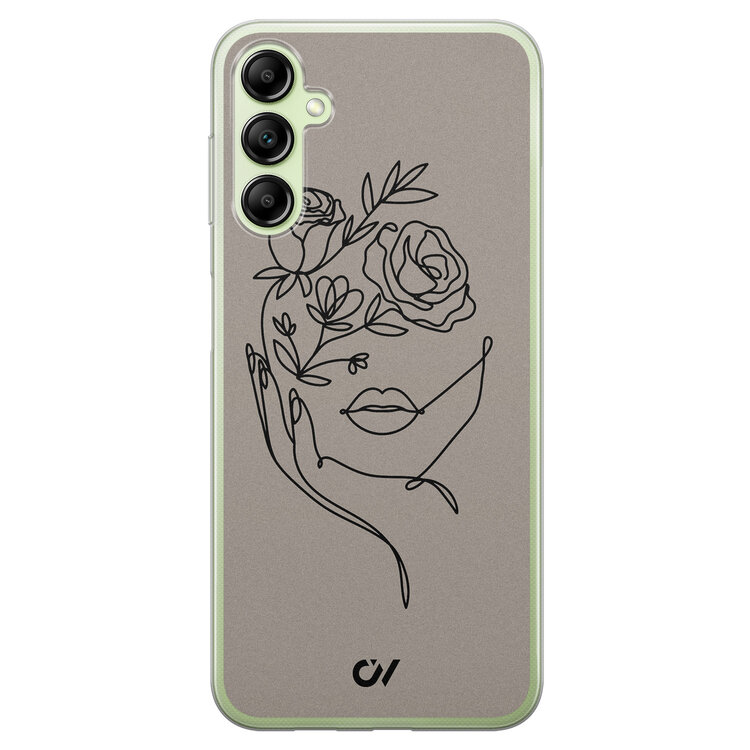 Casevibes Samsung Galaxy A14 5G hoesje siliconen - Oneline Face Flower