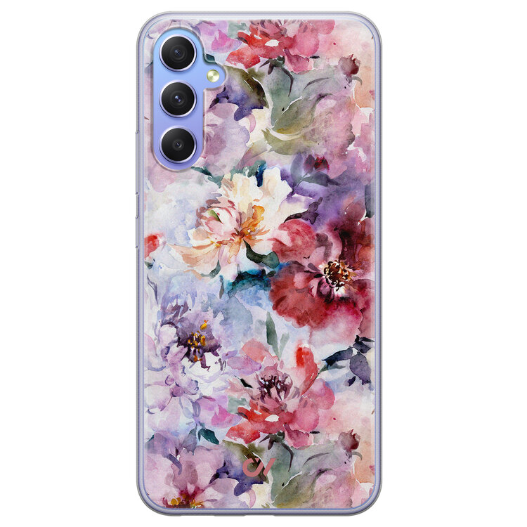 Casevibes Samsung Galaxy A34 hoesje siliconen - Bloemen Acryl