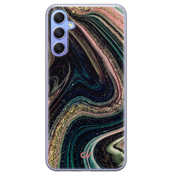 Casevibes Samsung Galaxy A34 hoesje siliconen - Marble Twilight