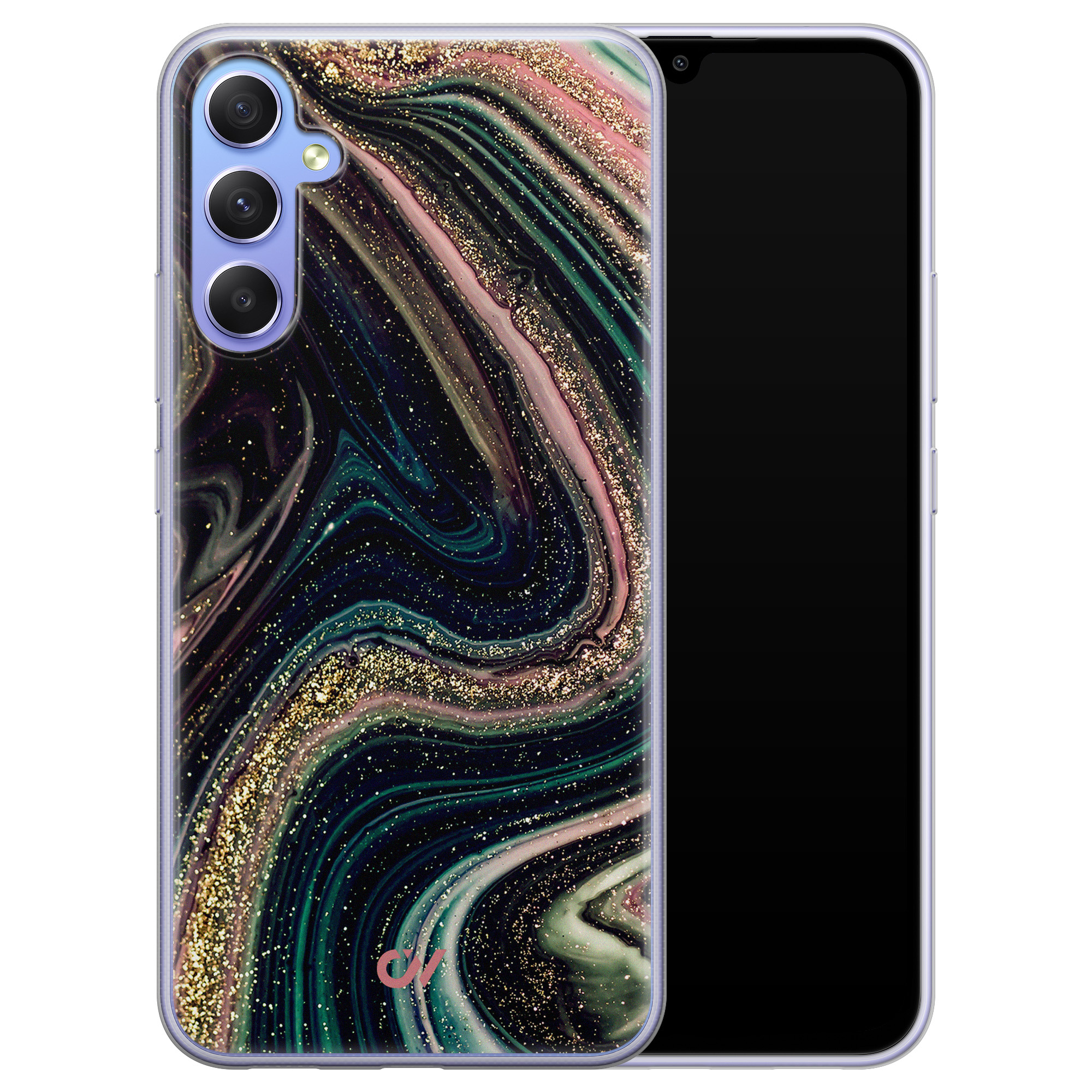 Casevibes Samsung Galaxy A34 hoesje siliconen - Marble Twilight