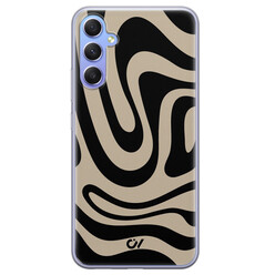 Casevibes Samsung Galaxy A34 hoesje siliconen - Abstract Black Waves