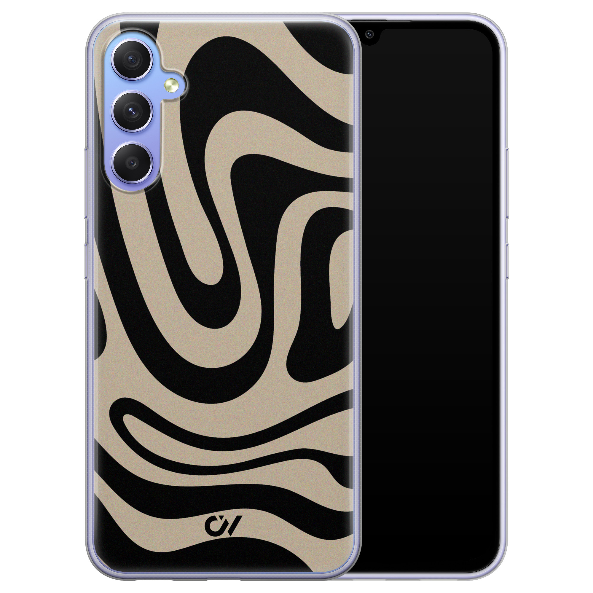 Casevibes Samsung Galaxy A34 hoesje siliconen - Abstract Black Waves