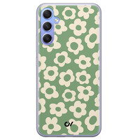 Casevibes Samsung Galaxy A34 hoesje siliconen - Retro Cute Flowers