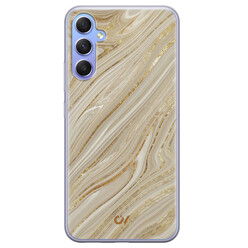 Casevibes Samsung Galaxy A34 hoesje siliconen - Golden Marble