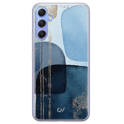 Casevibes Samsung Galaxy A34 hoesje siliconen - Blue Abstract Shapes