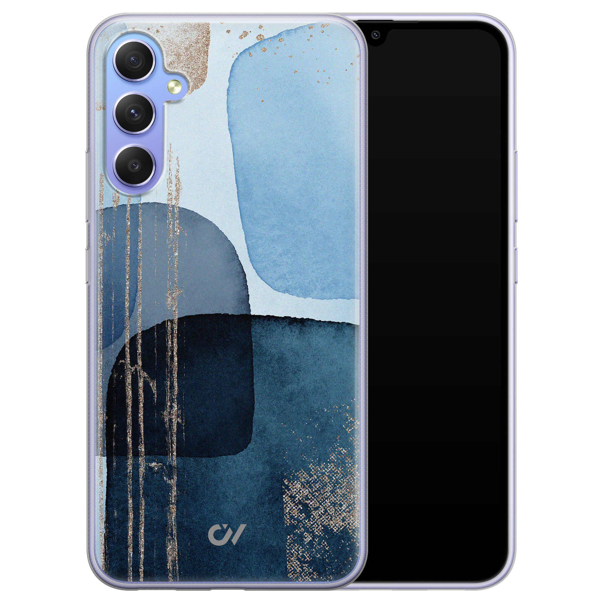 Casevibes Samsung Galaxy A34 hoesje siliconen - Blue Abstract Shapes