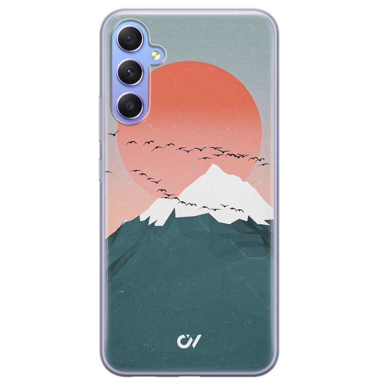 Casevibes Samsung Galaxy A34 hoesje siliconen - Mountain Birds