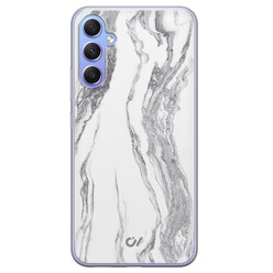 Casevibes Samsung Galaxy A34 hoesje siliconen - Marble Ivory