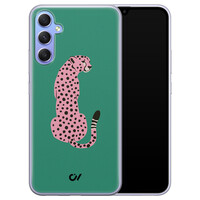 Casevibes Samsung Galaxy A34 hoesje siliconen - Pink Luipaard