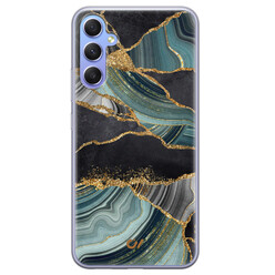 Casevibes Samsung Galaxy A34 hoesje siliconen - Marble Jade Stone