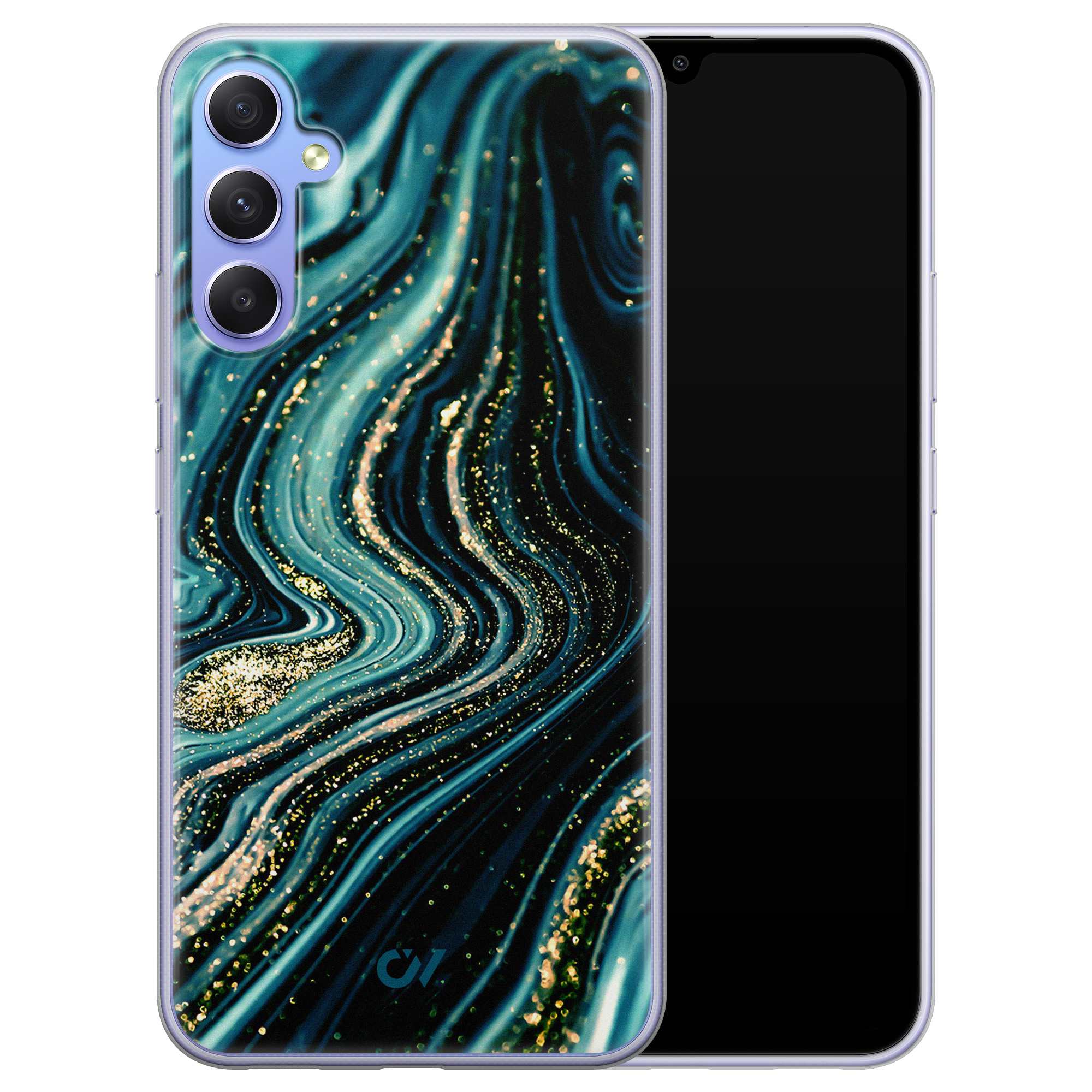 Casevibes Samsung Galaxy A34 hoesje siliconen - Blue Marble Waves