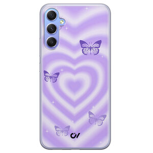 Casevibes Samsung Galaxy A34 hoesje siliconen - Retro Hart Vlinder