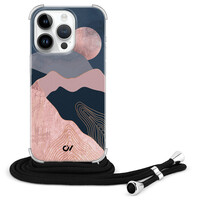 Casevibes iPhone 14 Pro hoesje met koord - Landscape Rosegold