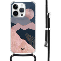 Casevibes iPhone 14 Pro Max hoesje met koord - Landscape Rosegold