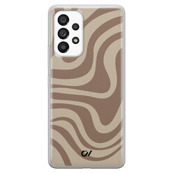 Casevibes Samsung Galaxy A33 hoesje siliconen - Brown Abstract Waves