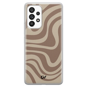 Casevibes Samsung Galaxy A33 hoesje siliconen - Brown Abstract Waves
