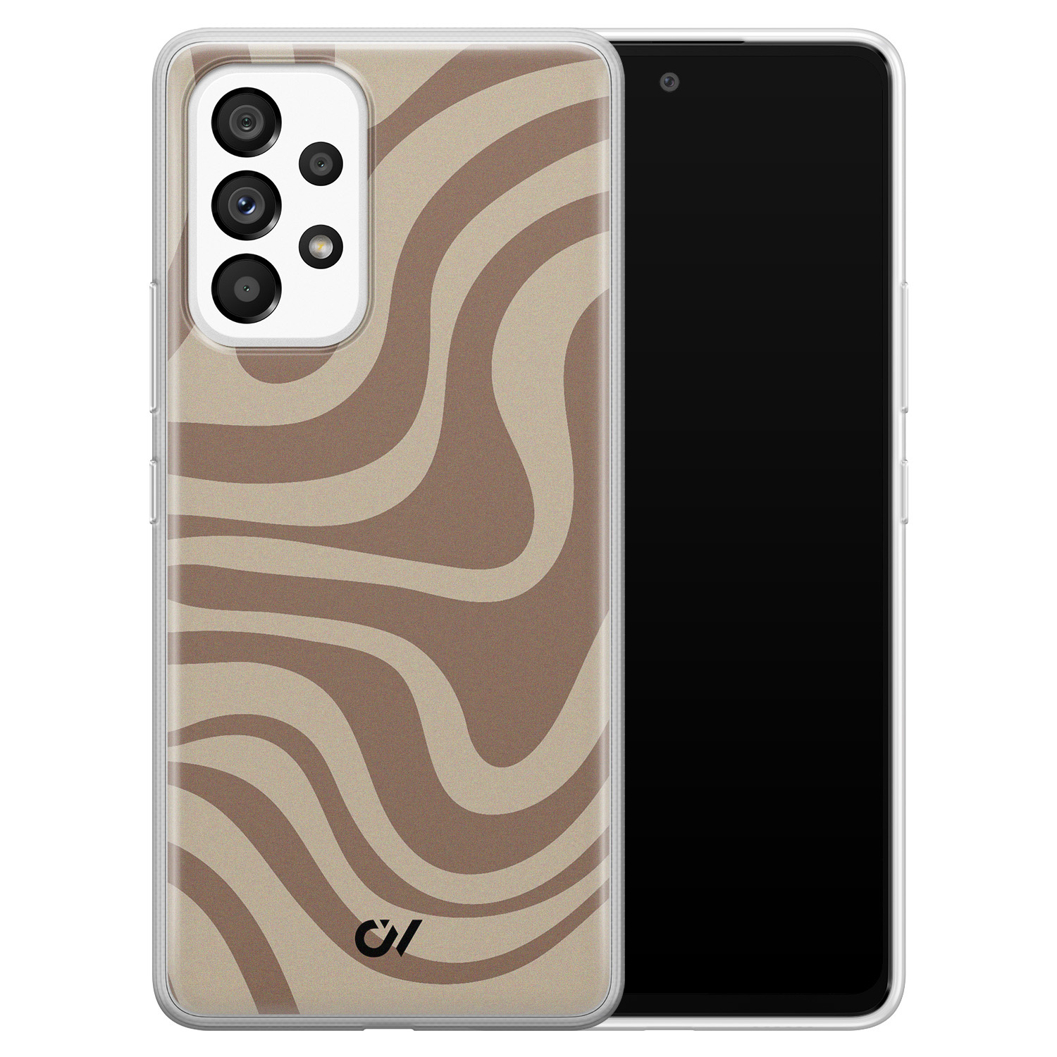 Casevibes Samsung Galaxy A33 hoesje siliconen - Brown Abstract Waves