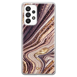 Casevibes Samsung Galaxy A33 hoesje siliconen - Golden Pink Marble