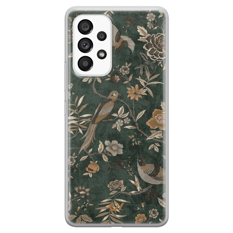 Casevibes Samsung Galaxy A33 hoesje siliconen - Khaki Golden Flowers
