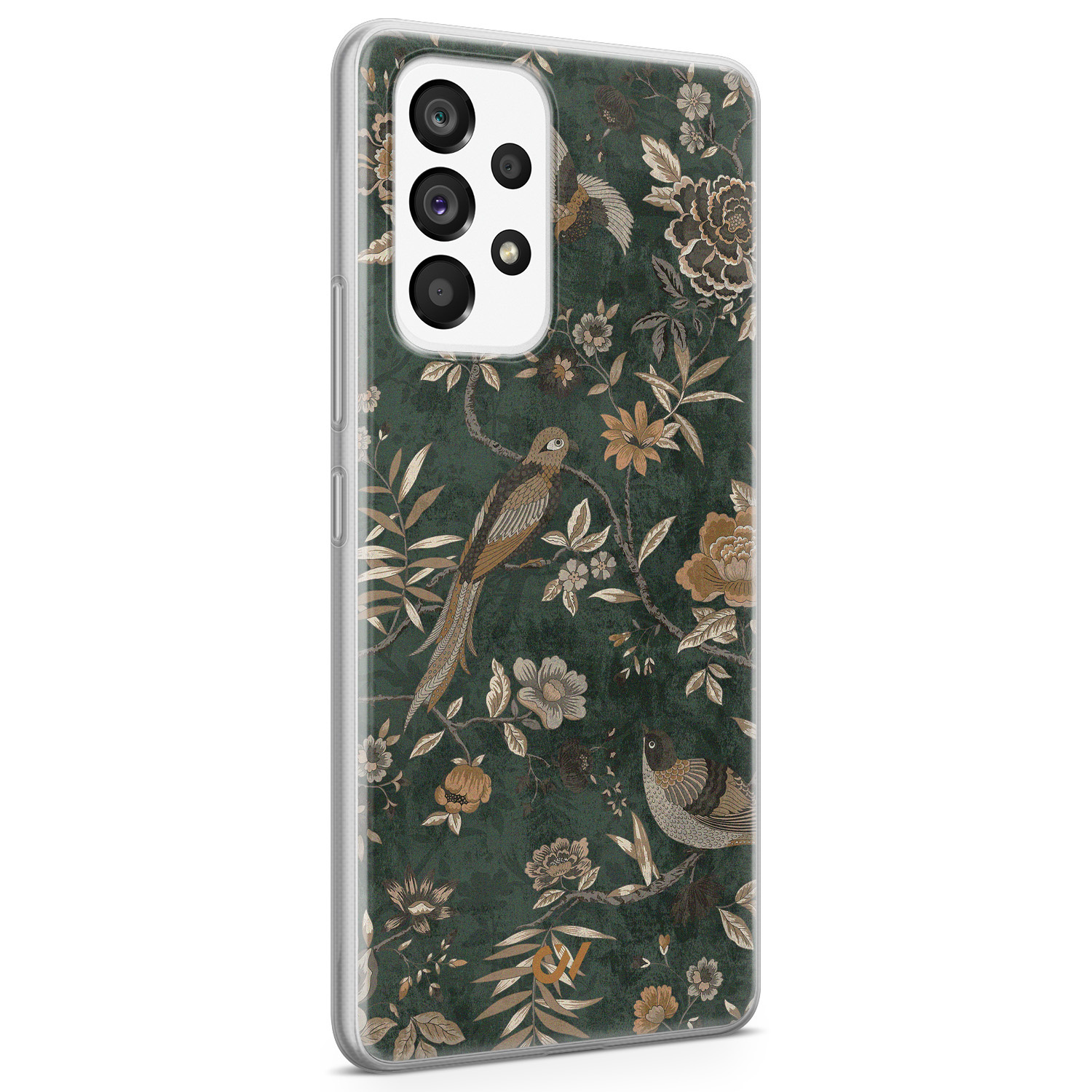 Casevibes Samsung Galaxy A33 hoesje siliconen - Khaki Golden Flowers