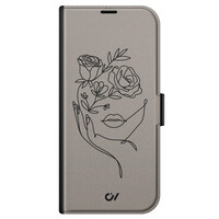 Casevibes iPhone 14 bookcase - Oneline Face Flower