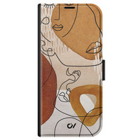 Casevibes iPhone 14 bookcase - Abstract Shape Faces