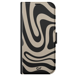 Casevibes iPhone 14 bookcase - Abstract Black Waves